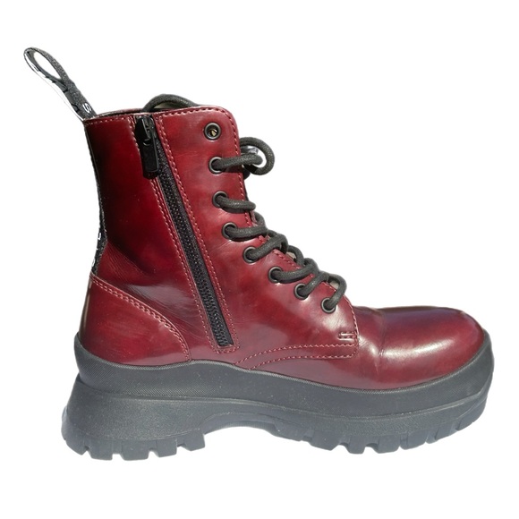 Stella McCartney Trace Brushoff Lace Up Booties - Plum. Size 36 - Picture 5 of 12